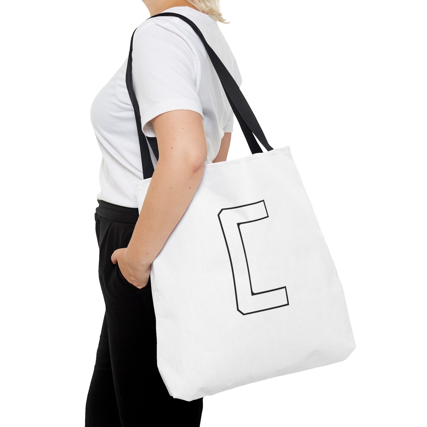 Canfield Tote Bag, White Cardinal & White Canfield "C"