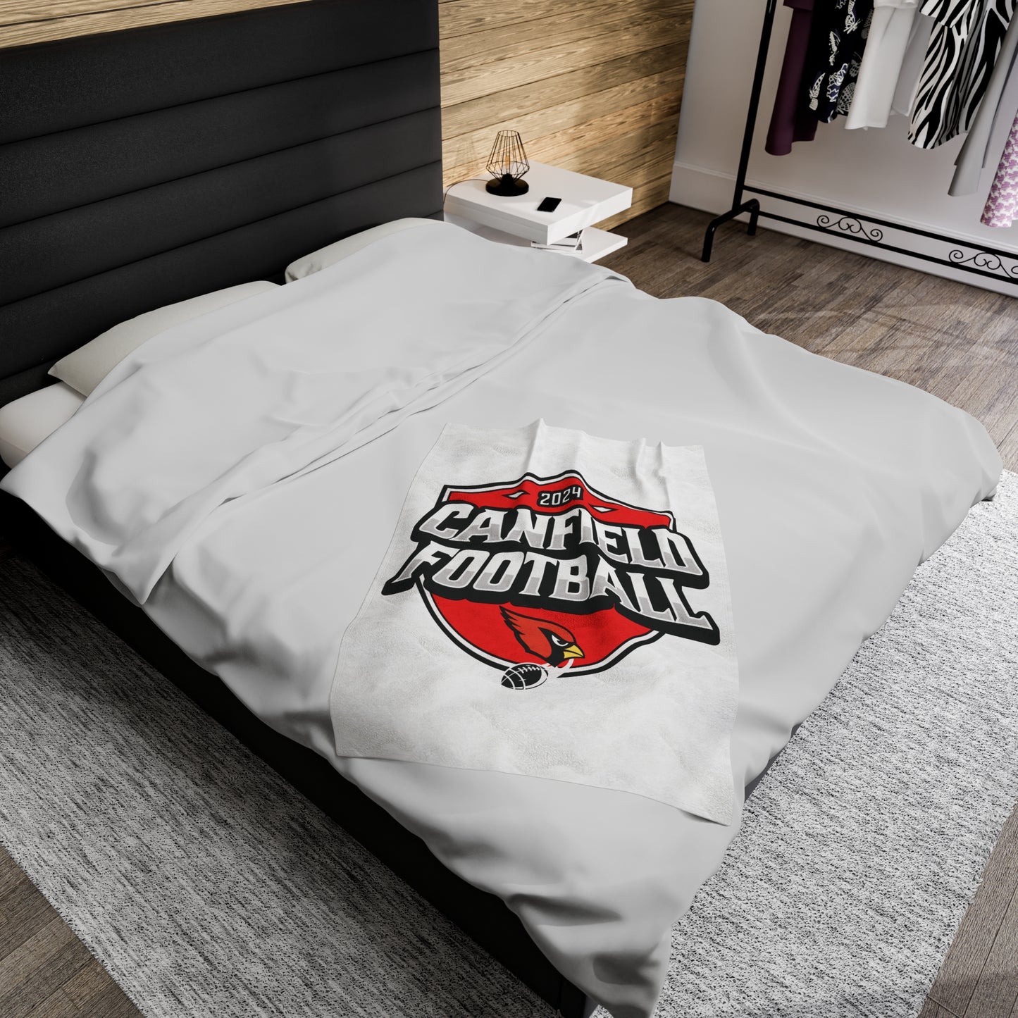 Canfield Football Velveteen Plush Blanket - Perfect for Football Fans, Cozy Home Decor