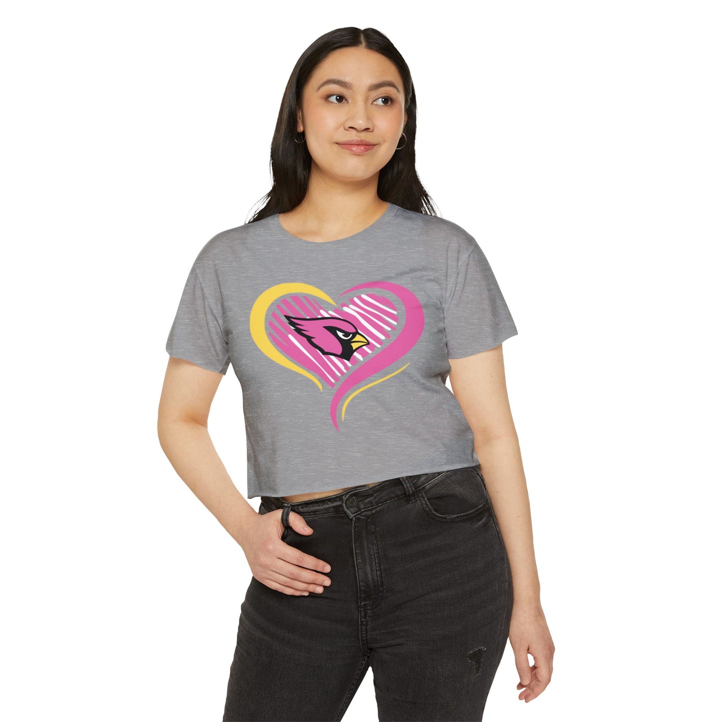 Canfield Heart, Women's Crop Top (Breast Cancer Awareness)