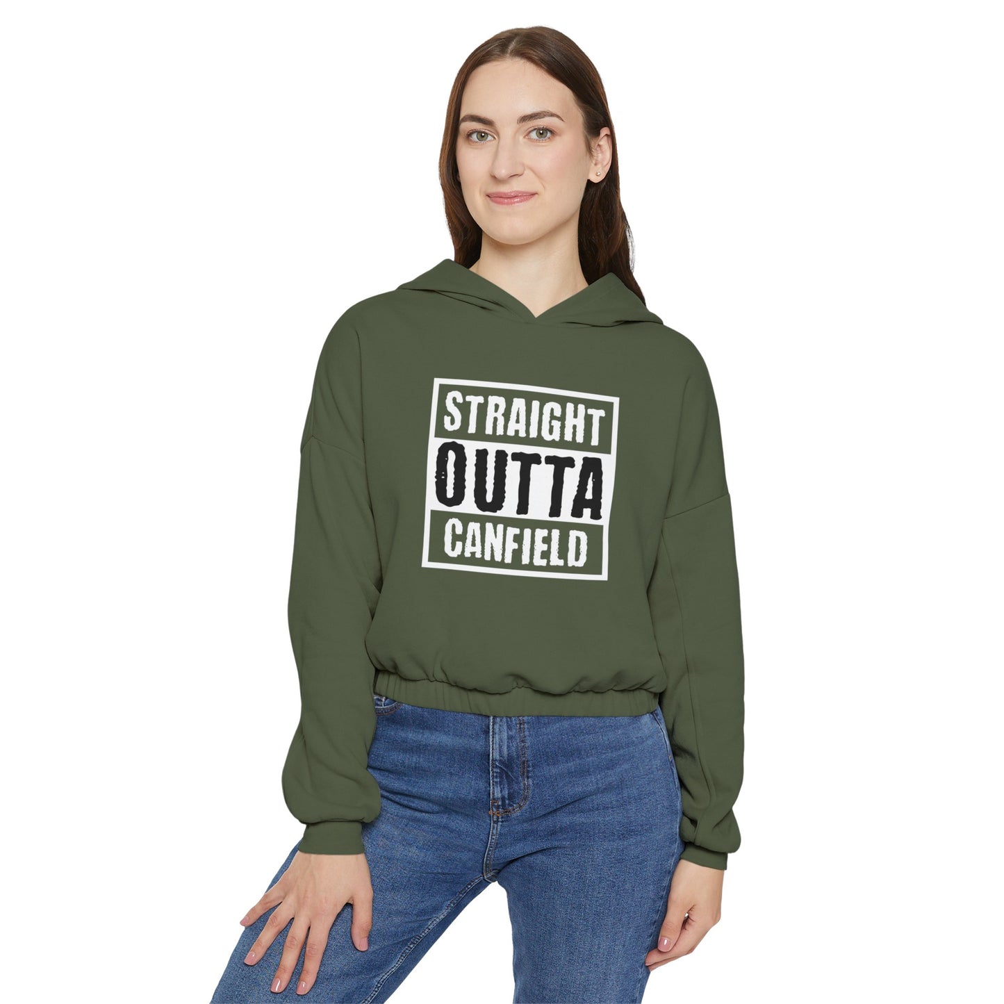 "Straight Outta Canfield" Women's Cinched Bottom Hoodie