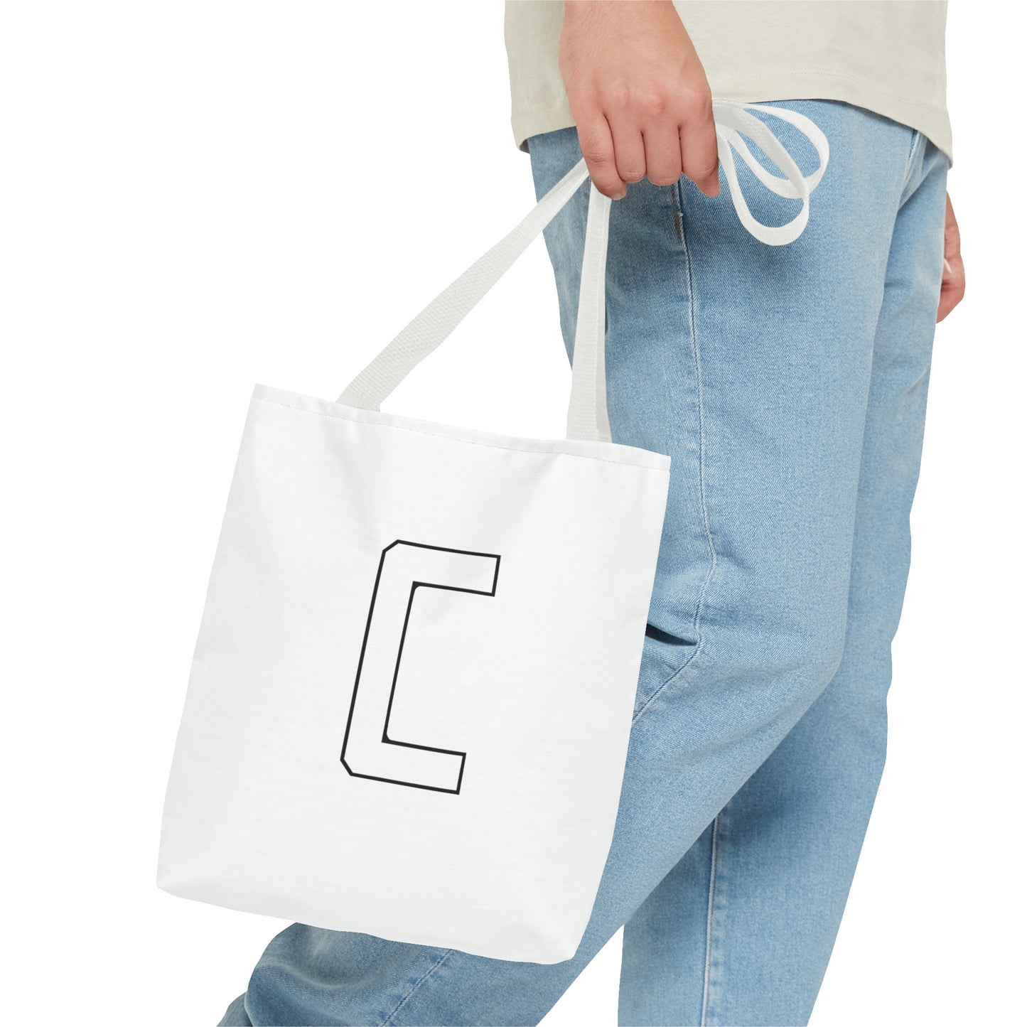 Canfield Tote Bag, White Cardinal & White Canfield "C"