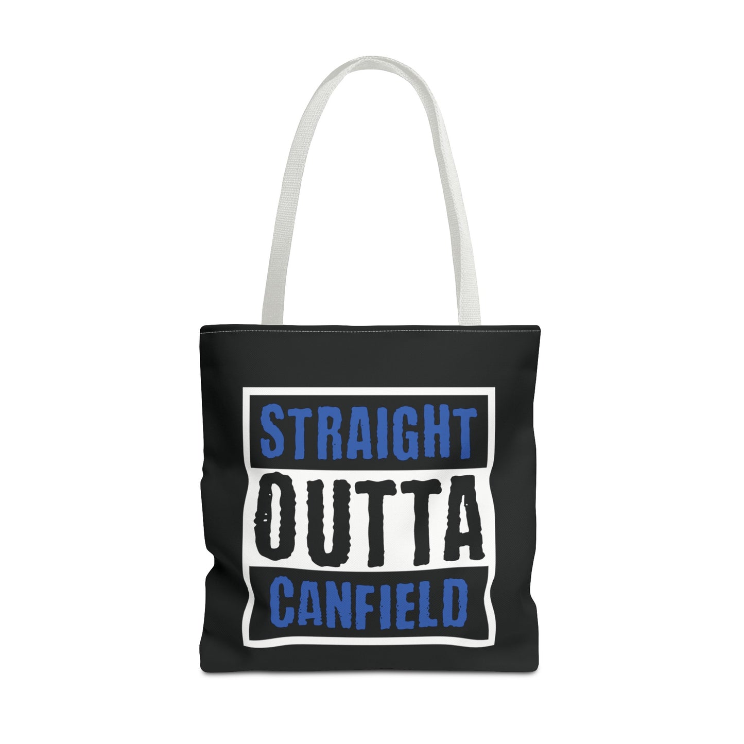 "Straight Outta Canfield" Tote Bag, Black "C"