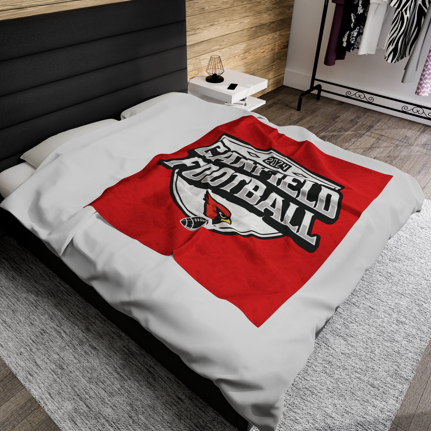 Canfield Football Velveteen Plush Blanket - Perfect for Football Fans, Cozy Home Decor