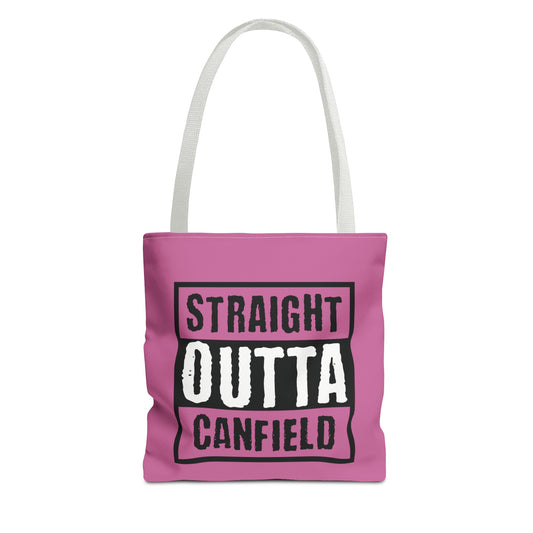 "Straight Outta Canfield" Tote Bag, White Cardinal