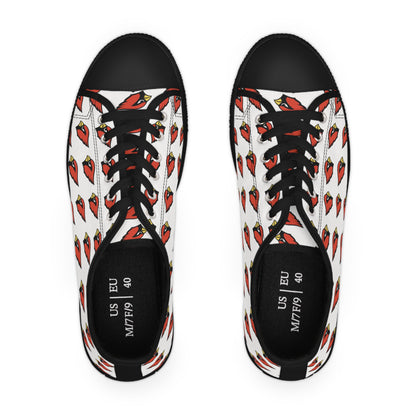 Women's Low Top Sneakers, Red Cardinal