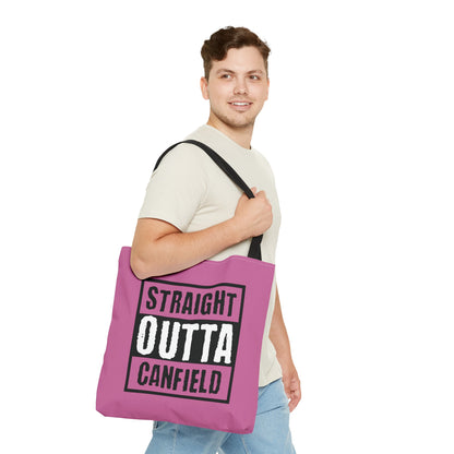 "Straight Outta Canfield" Tote Bag, White Cardinal