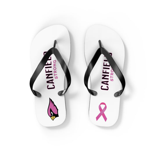 "Canfield Strong" Breast Cancer Awareness Flip Flops