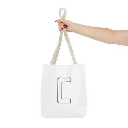 Canfield Tote Bag, White Cardinal & White Canfield "C"