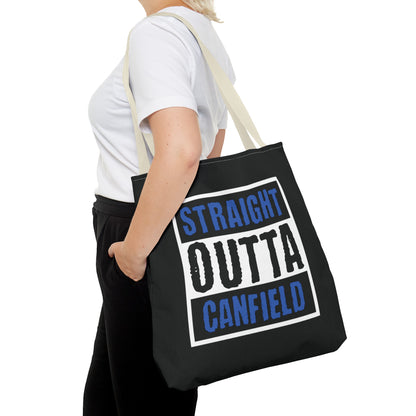 "Straight Outta Canfield" Tote Bag, Black "C"