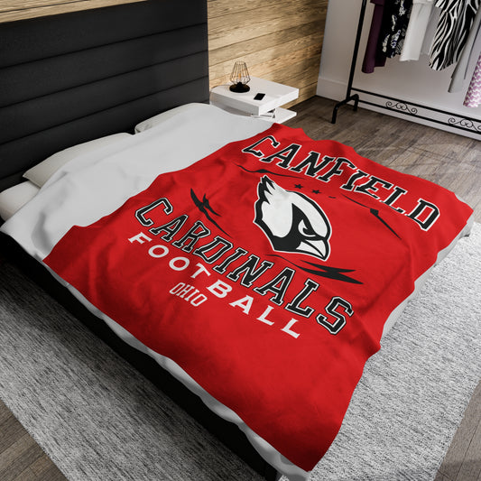 Canfield Football Velveteen Plush Blanket - Perfect for Football Fans, Cozy Home Decor