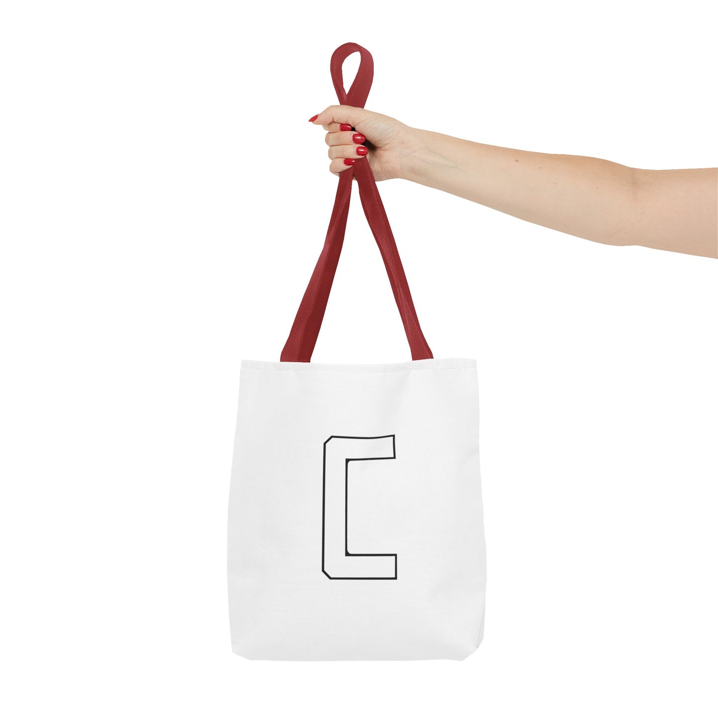 Canfield Tote Bag, White Cardinal & White Canfield "C"