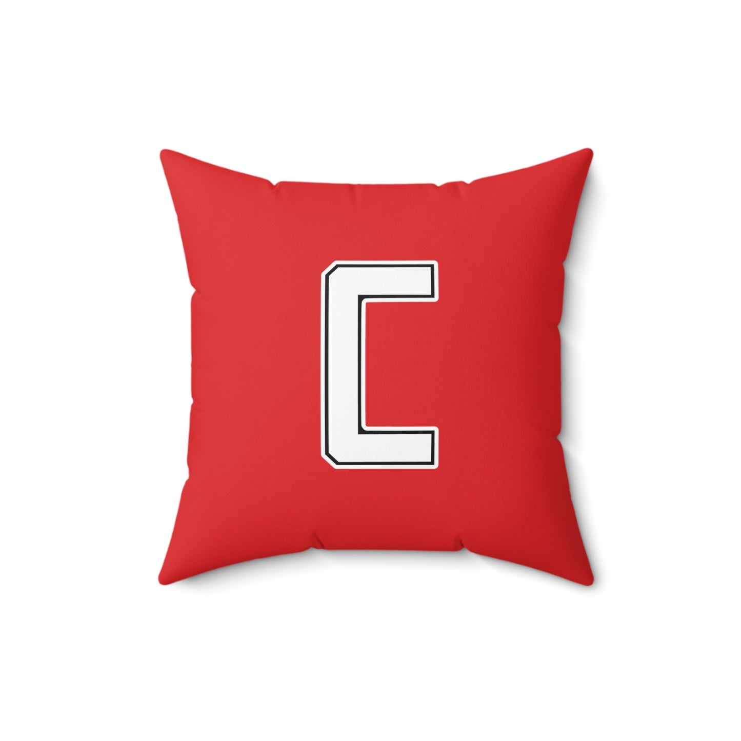 Canfield Football Double Sided Square Pillow, White "C"