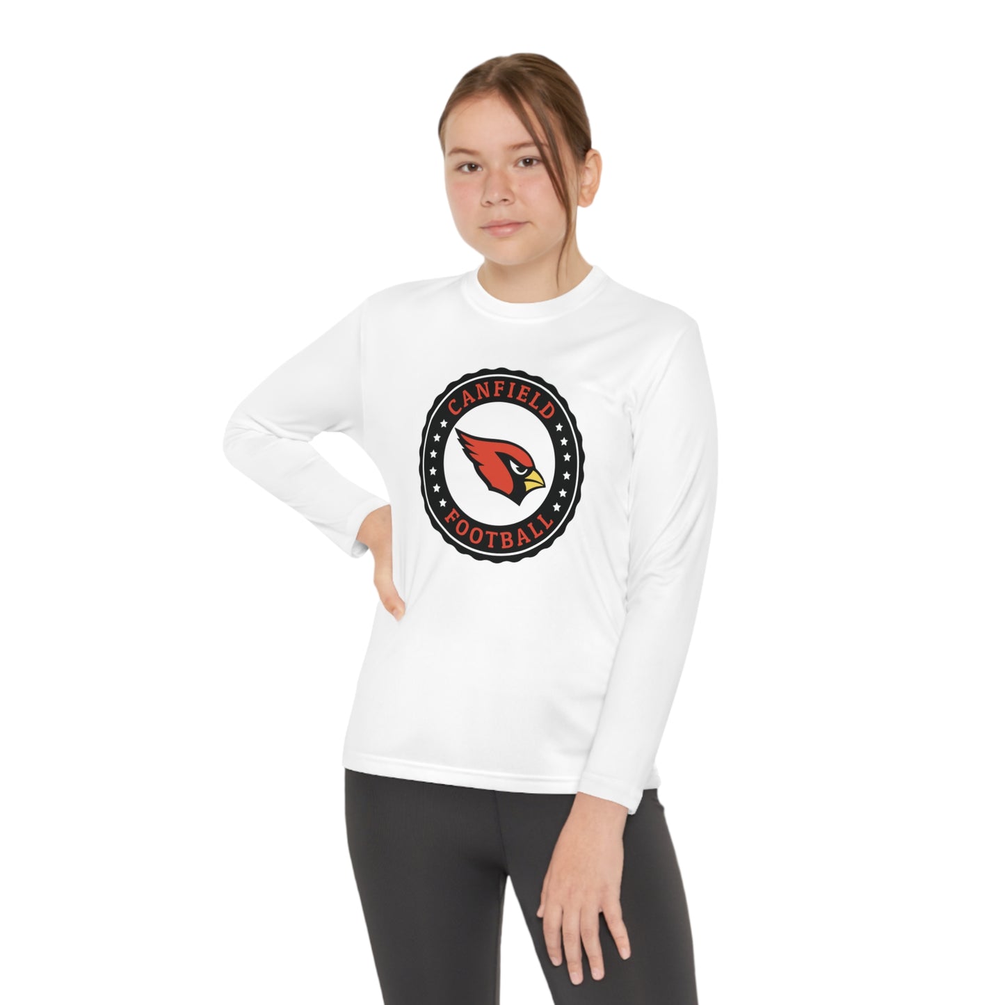 Canfield Football Badge, Youth Long Sleeve Competitor Tee