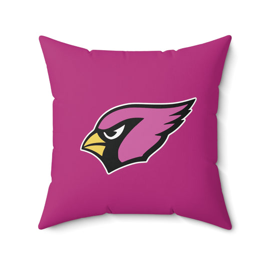 Canfield Double Sided Square Pillow, Pink Cardinal & Pink "C"