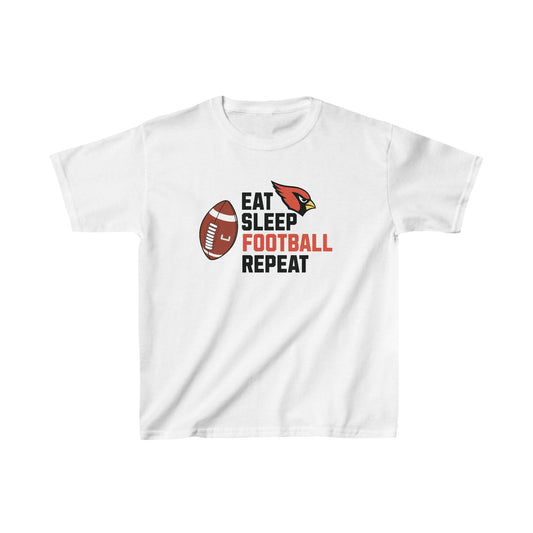 Eat, Sleep, Football, Kids Heavy Cotton Tee