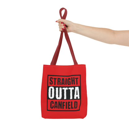 "Straight Outta Canfield" Tote Bag, Black "C"