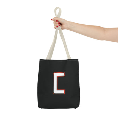 Tote Bag, White Canfield C w/White & Red Trim Cardinal