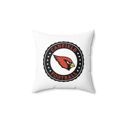 Canfield Football Badge Double Sided Square Pillow, Black"C"