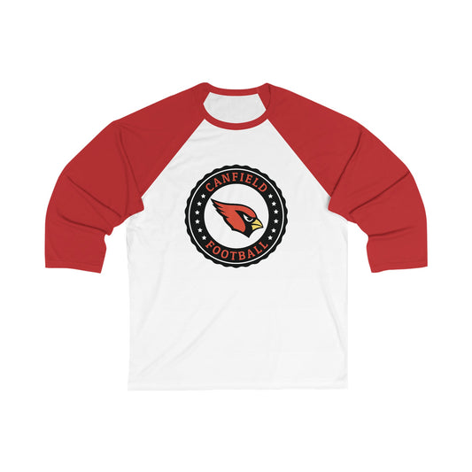 Canfield Football Badge, 3/4 Sleeve Baseball Tee