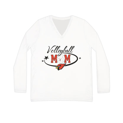 Volleyball Mom, Women's Long Sleeve V-neck Shirt