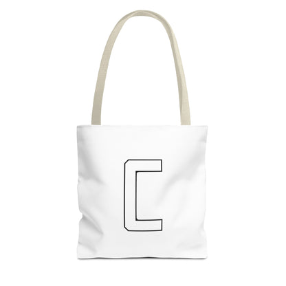 Canfield Tote Bag, White Cardinal & White Canfield "C"