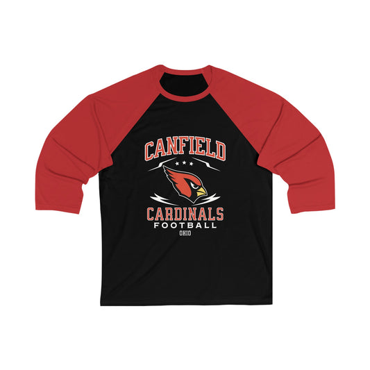 Canfield Cardinals (Football), 3/4 Sleeve Baseball Tee