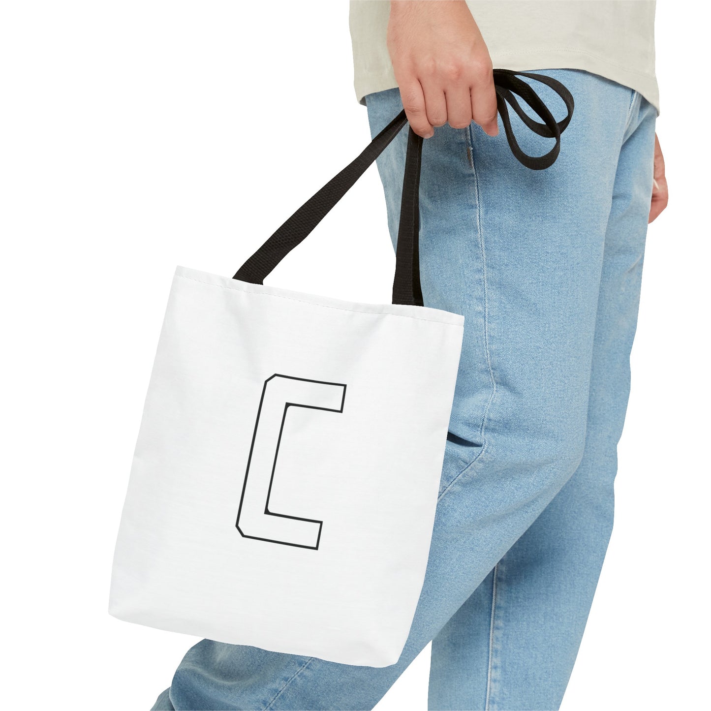 Canfield Tote Bag, White Cardinal & White Canfield "C"