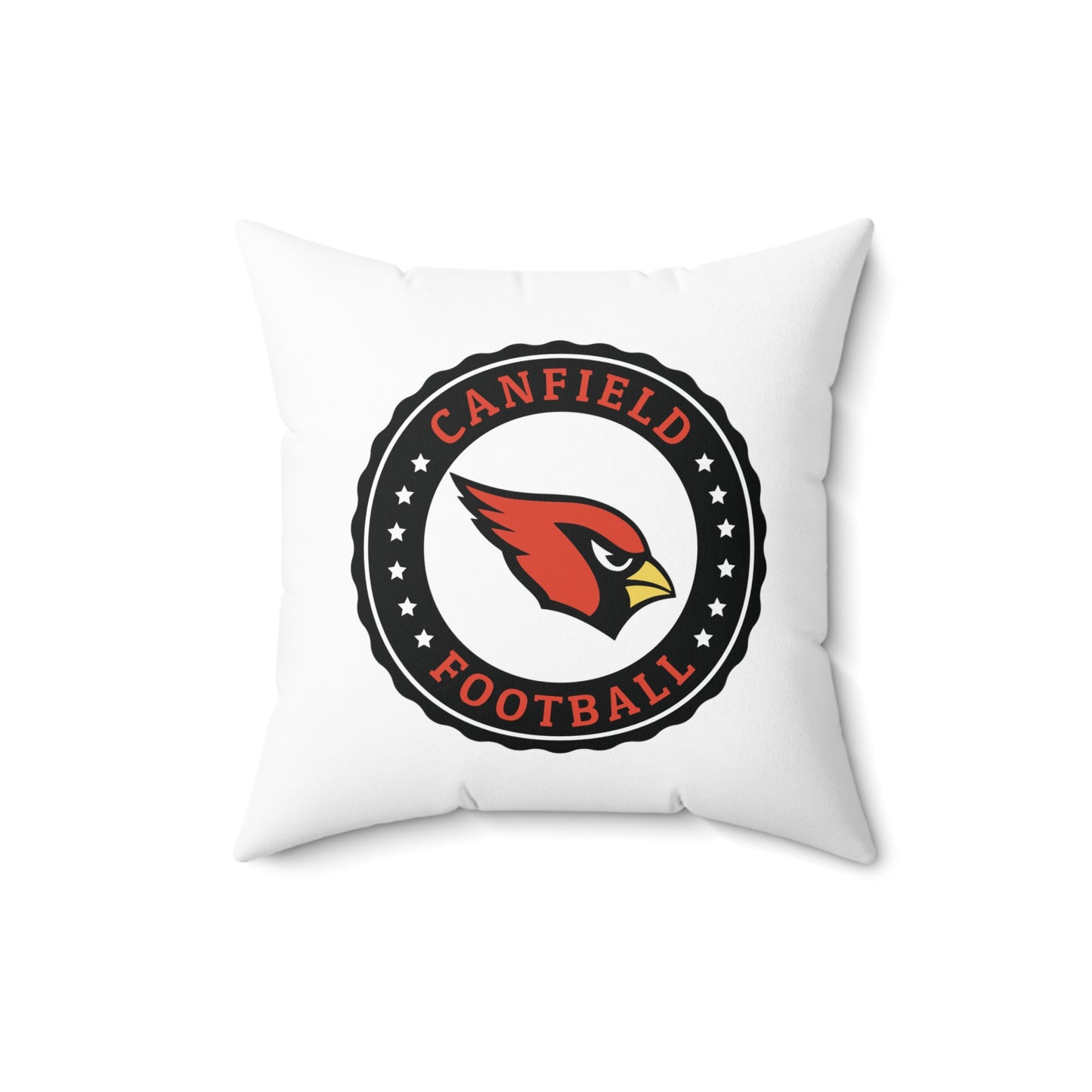 Canfield Football Badge Double Sided Square Pillow, Black"C"