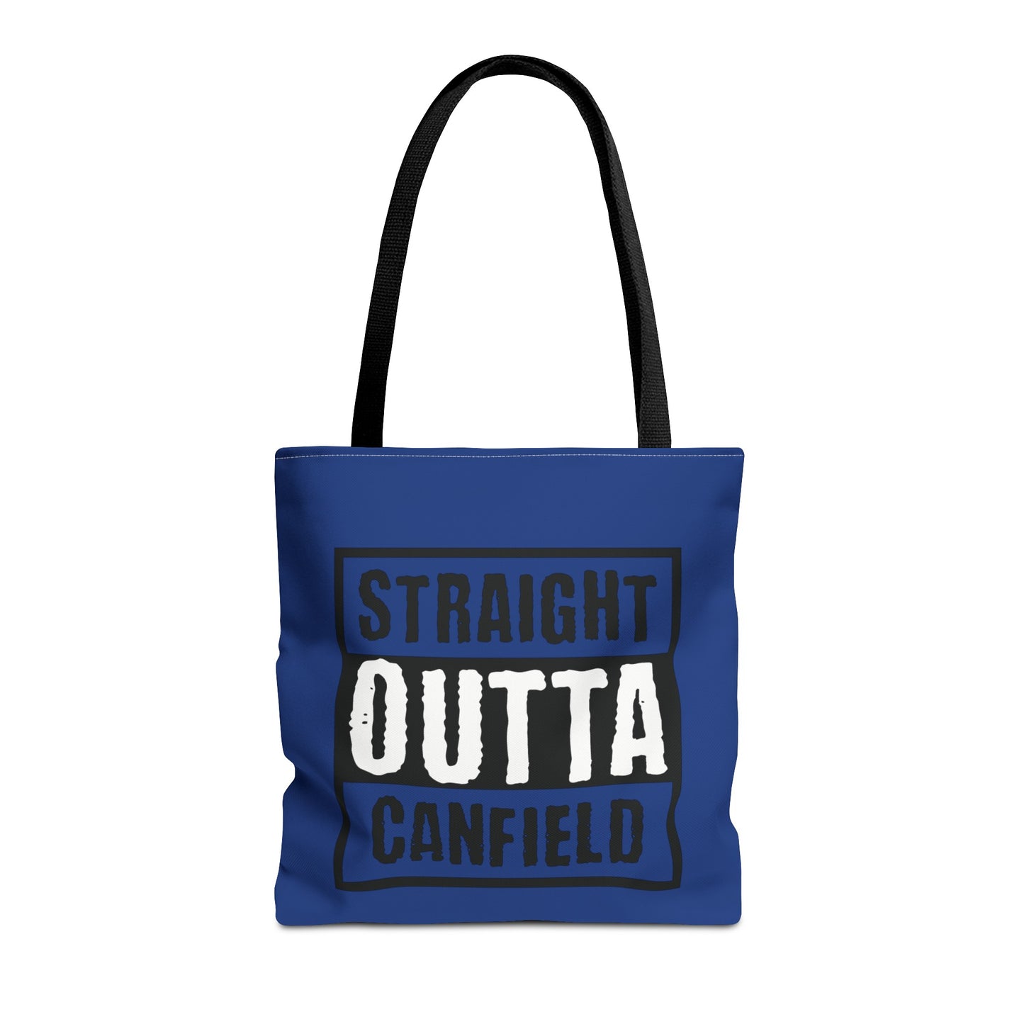 "Straight Outta Canfield" Tote Bag, Back-the-Blue Cardinal