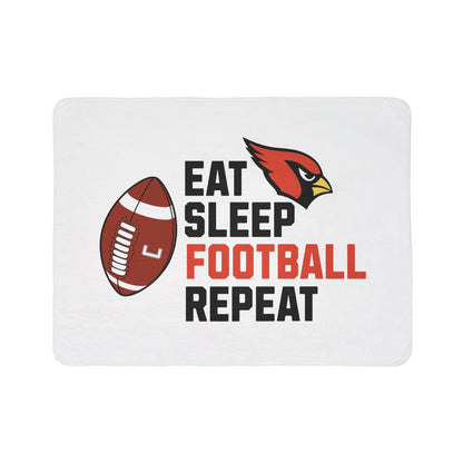 Eat Sleep Football Repeat Sherpa Blanket - Perfect for Game Day and Chilly Nights