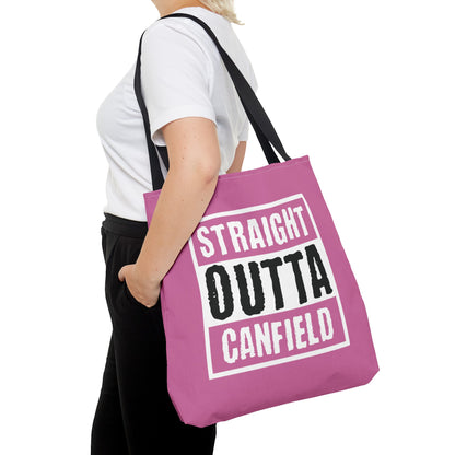 "Straight Outta Canfield" Tote Bag, Black "C"