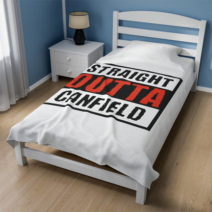 "Straight Outta Canfield" Velveteen Plush Blanket