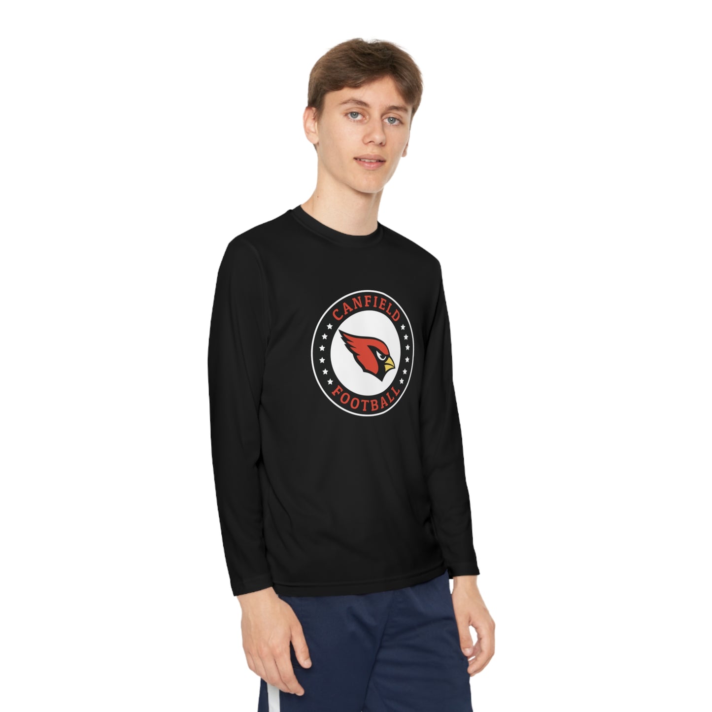 Canfield Football Badge, Youth Long Sleeve Competitor Tee