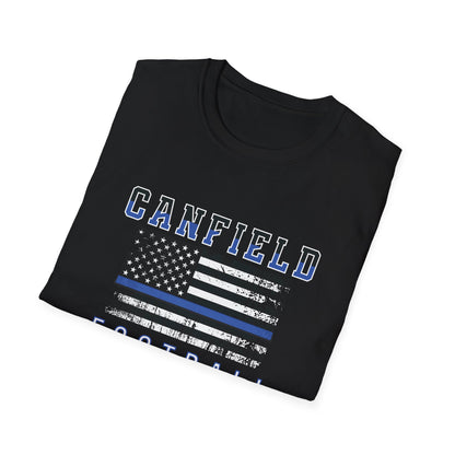 Back-the-Blue Flag, Canfield Football Softstyle T-Shirt