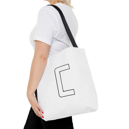 Canfield Tote Bag, White Cardinal & White Canfield "C"