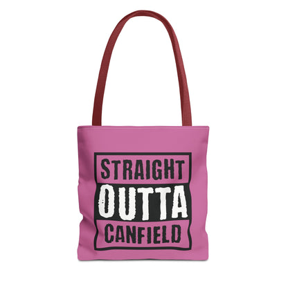 "Straight Outta Canfield" Tote Bag, White Cardinal