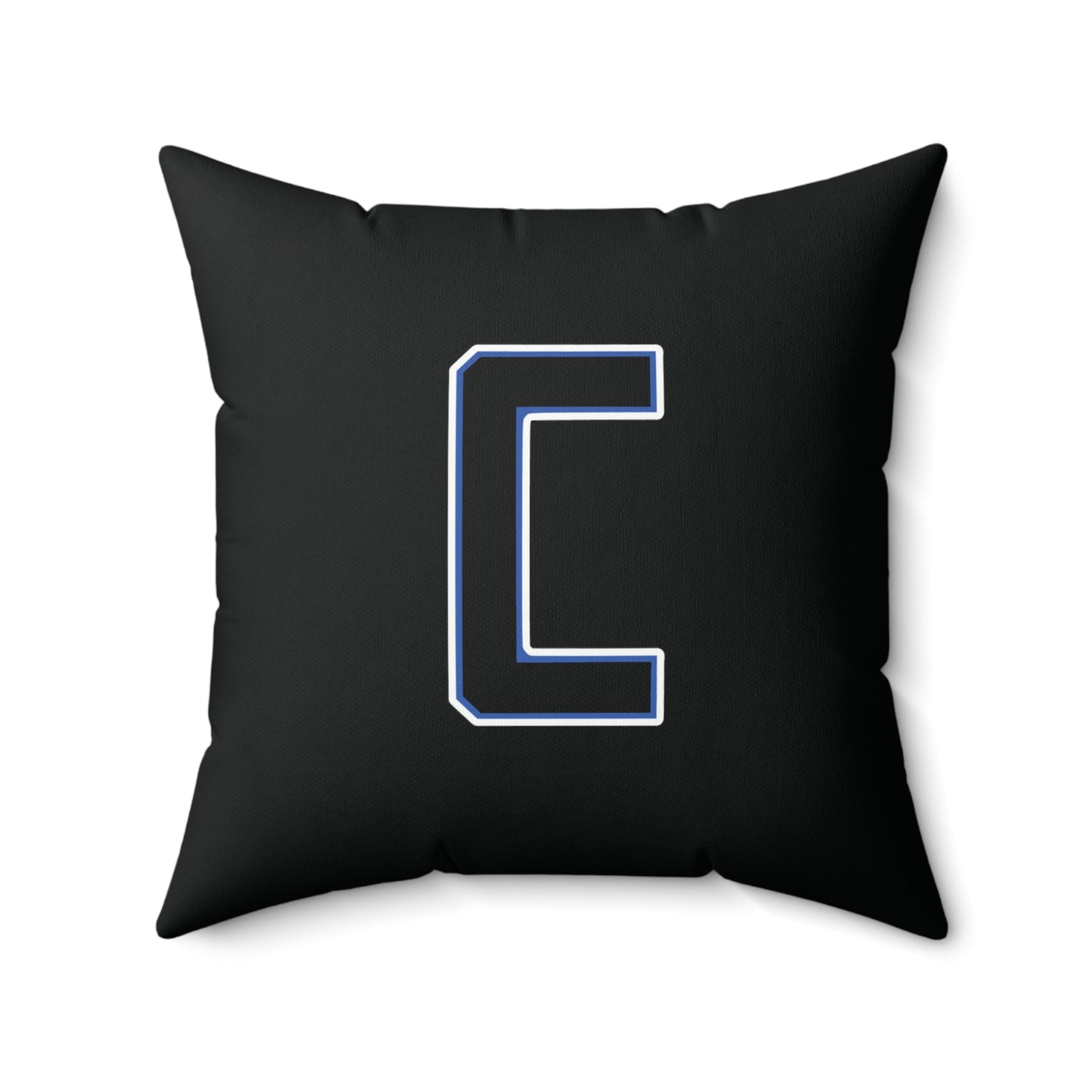 Canfield Double Sided Square Pillow, Back-the-Blue Cardinal & Black "C"