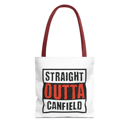 "Straight Outta Canfield" Tote Bag, White "C"