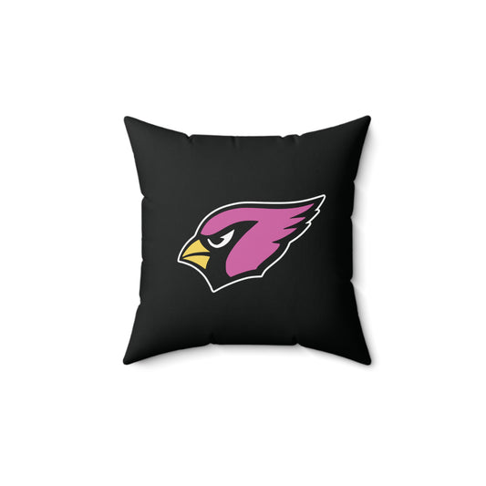 Canfield Double Sided Square Pillow, Pink Cardinal & Pink "C"