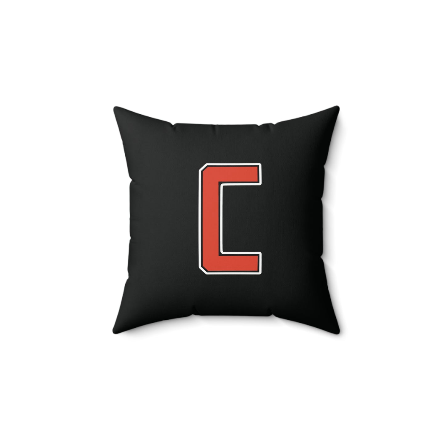 Canfield Football Badge Double Sided Square Pillow, Red "C"