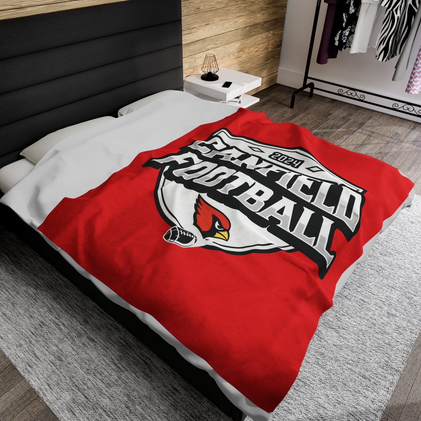 Canfield Football Velveteen Plush Blanket - Perfect for Football Fans, Cozy Home Decor