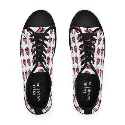 Women's Low Top Sneakers, Pink Cardinal