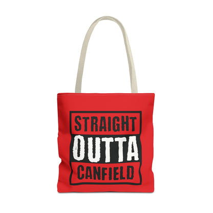 "Straight Outta Canfield" Tote Bag, Black "C"