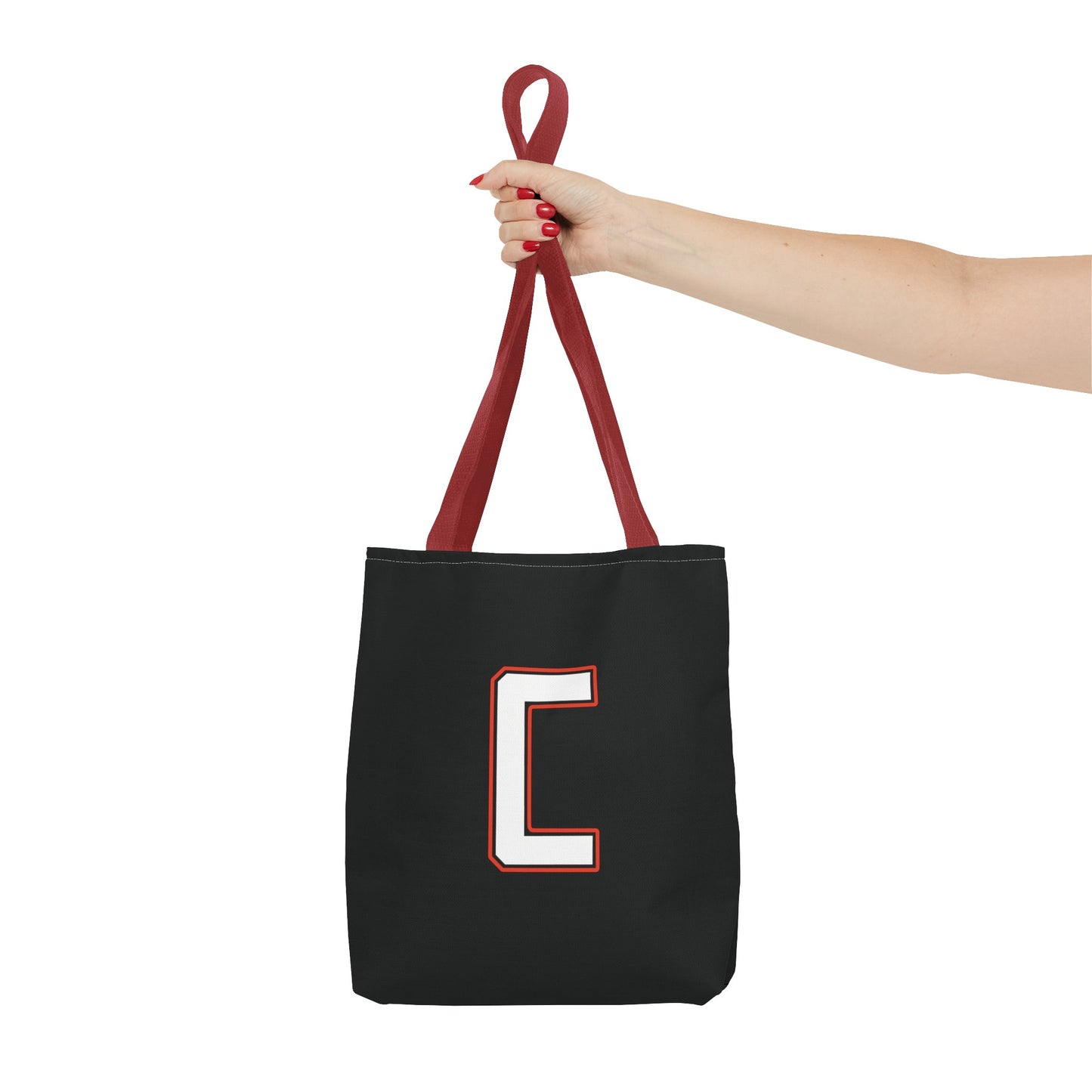 Tote Bag, White Canfield C w/White & Red Trim Cardinal