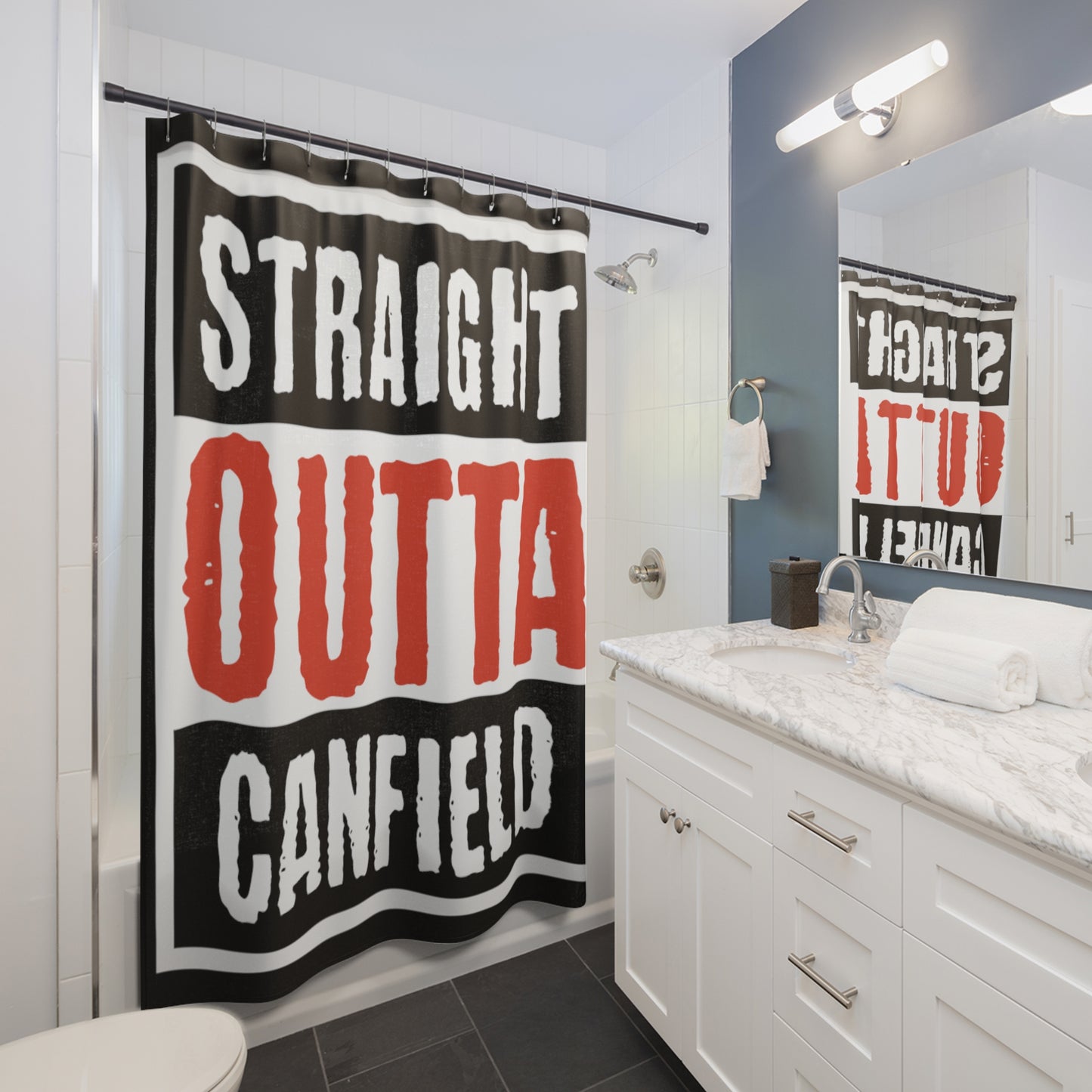 "Straight Outta Canfield" Shower Curtain