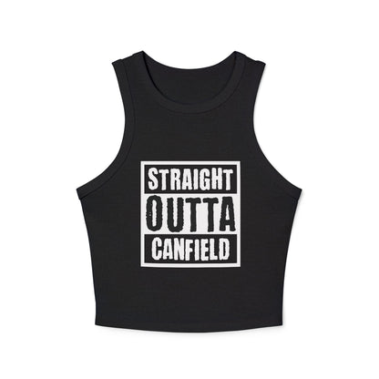 "Straight Outta Canfield",  Micro Rib Racer Tank Top