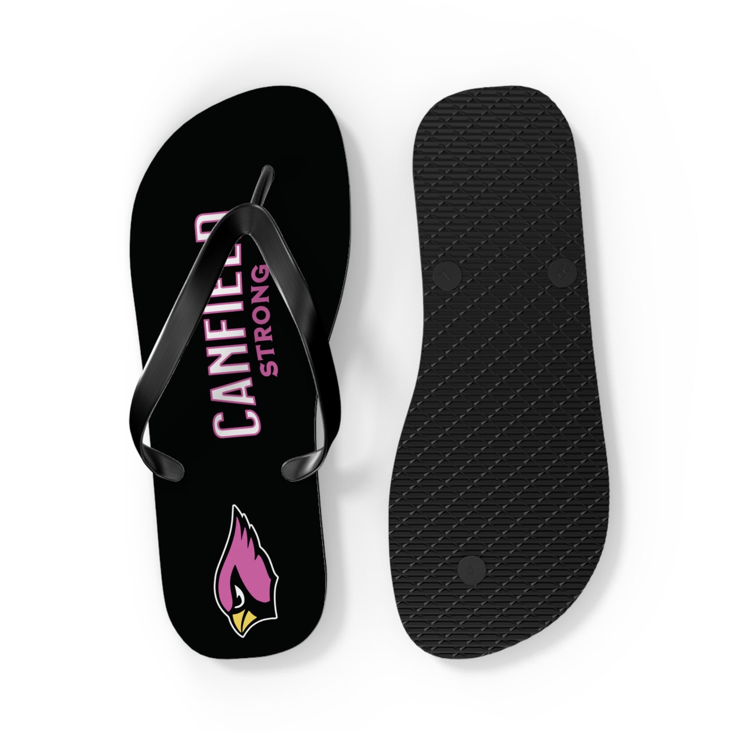 "Canfield Strong" Breast Cancer Awareness Flip Flops