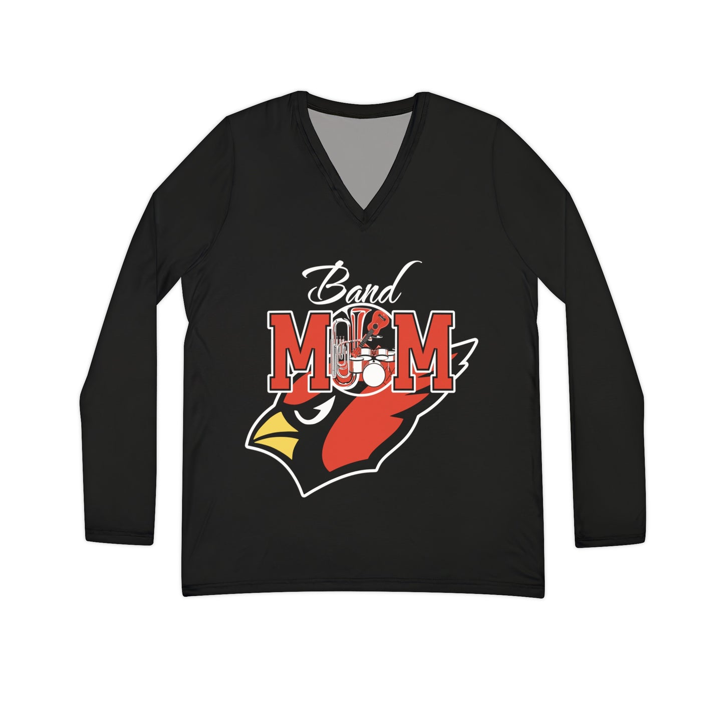 Band Mom, Women's Long Sleeve V-neck Shirt