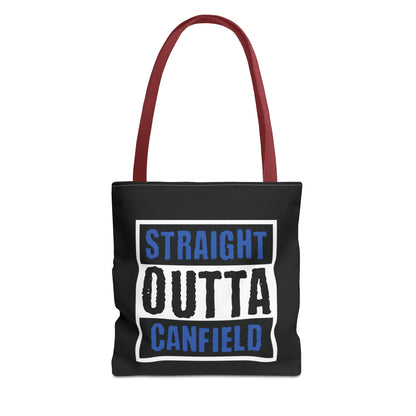 "Straight Outta Canfield" Tote Bag, Black "C"