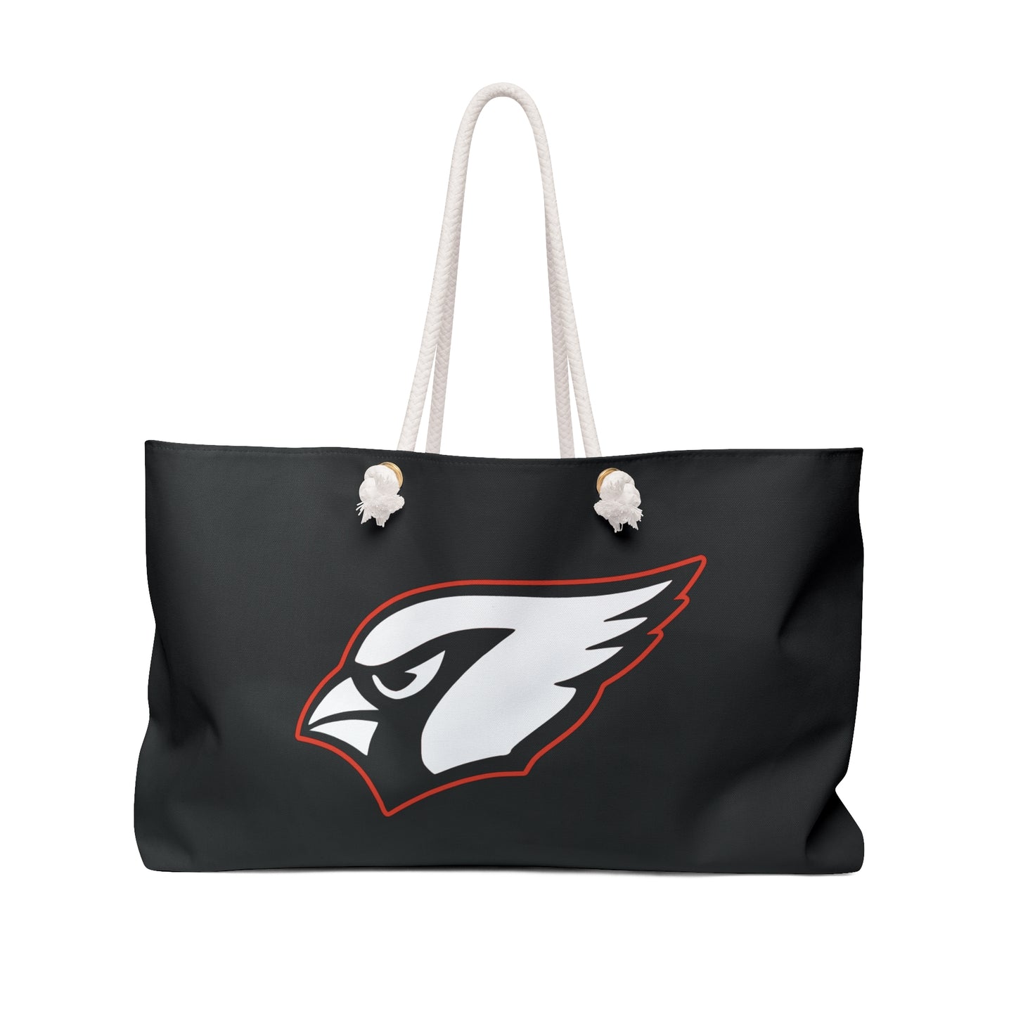 Canfield Football Weekender Bag, White Cardinal w/Red Trim